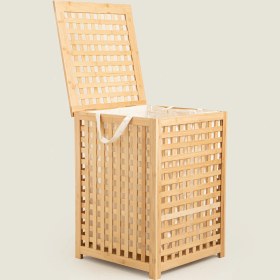 Resim Chakra Bambu Çamaşır Sepeti - 58x40x40 cm 