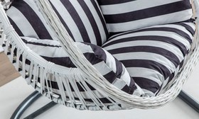 Resim Cosmo Modern Metal Ayaklı Salıncak - Gri Rattan Zebra Kumaş 