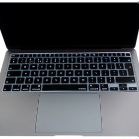 Resim Apple Uyumlu MacBook Air 13 İnç M1 Silikon Klavye Koruyucu Uk İngilizce Baskılı İnce Yıkanabilir Koruma Şeffaf 