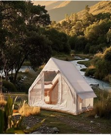 Resim 6 Kişilik Şişme Kamp Çadırı 4 Mevsim Deniz Çadır Oxford Kumaşlı P Bej 