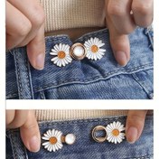 Resim 1 Adet/Set Altın Renkli Kot Sıkma Aracı, Pantolonlar için Ayarlanabilir Bel Bandı Düğme Pimleri, Dikiş Gerektirmez, Aletler Olmadan Çıkarılabilir Düğmeler, Kesim ve Bel Ayarı 