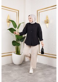 Resim Nevayla Moda Beli Lastikli Keten Pantolon - Bej / A0104 Bej 