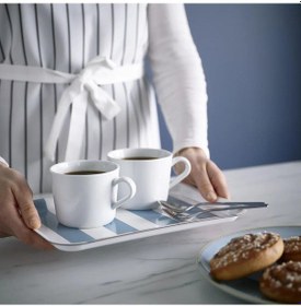 Resim Ikea Soldatfısk Tepsi Çizgili Beyaz-gri-mavi 20x28 Cm 90607853 Çok Renkli 