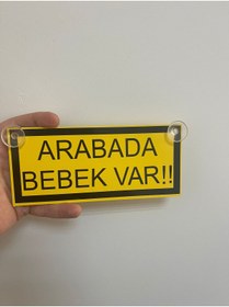 Resim HBSİ VANTUZLU (ÖPÜCÜKLÜ) ARABADA BEBEK VAR SARI SİYAH RENK CAM SÜSÜ 