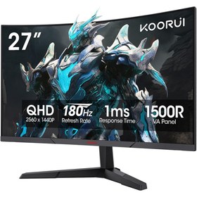 Resim Koorui 1ms 180Hz 27" 2560x1440 QHD Curved Gaming Monitör 27E6QCA 