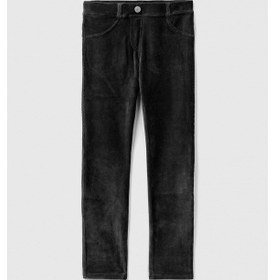 Resim Kız Çocuk Kadife Jegging - Siyah Siyah 