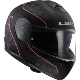 Resim Ls2 Strobe 2 Lux Kapalı Kasklar Mat Siyah-Pembe 1550 gr Hipoalerjenik Konforlu Tasarım 