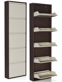 Resim Ceha 5'li Metal Ayakkabılık - Kahverengi/krem K.AYK-5 /AB8317-AB1013 