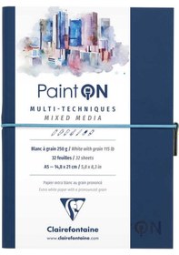 Resim Paint-on Karışık Teknik Defter Beyaz A5 250 G 32 Yaprak Mavi Kapa 