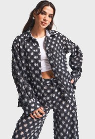 Resim Kadın Antrasit 7w5-51 Oversize Özel Kumaş Tasarım Denim Ceket - Antrasit / XS/S 