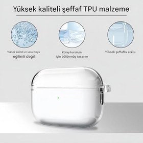 Resim Airpods Pro 3. Nesil ile Uyumlu Şeffaf Cyrstal Clear Ultra Berrak Kılıf (Airpods Pro 3.Nesil) 