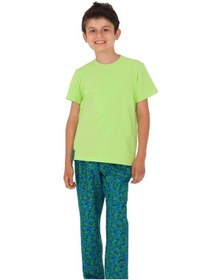 Resim The Don Aile Yeşil-Lacivert Desenli Erkek Çocuk Pijama Takımı (9- 