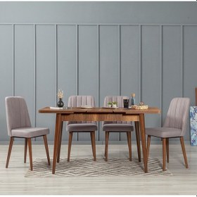 Resim Milano Medium Mutfak Masa Takımı Ceviz Soho Gri 