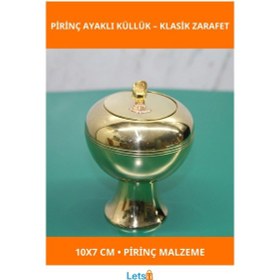 Resim Şık Pirinç Ayaklı Küllük 10x7 Cm Dayanıklı Tasarım 