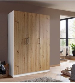 Resim Almina Giyinme Dolabı - Çok Amaçlı Dolap - Gardırop 135 Cm-3 Kapaklı 