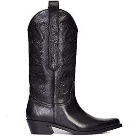 Resim Siyah Bayan Kovboy Çizmesi (Tax) 