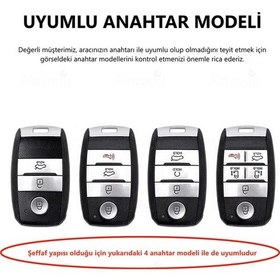 Resim Kia Rio Ceed Sportage Sorento Stonic Soul Picanto Şeffaf Tpu Anahtar Kılıfı Beyaz 