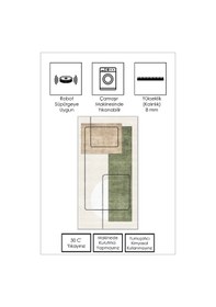 Resim West Home Dijital Baskı Yıkanabilir Kaymaz Taban Leke Tutmaz Bej Mutfak Halısı Salon Halısı Ve Yolluk Wh 579 Beige 