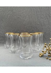 Resim Paşabahçe 42021 Yaldızlı Çay Bardağı 120cc 6 Lı Çok Renkli 