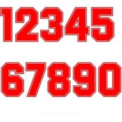 Resim A1111 Kırmızı-yükseklik 30 Cm-numara 8-a1111 Rakamlar 0 1 2 3 4 5 6 7 8 9 Yarış Numarası Kask Yarış Vinil ları Aks 