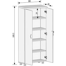 Resim Modüler Dünyası Tam Kapak Kitaplık Dosya Dolabı Teak - 80X38X188 Teak 