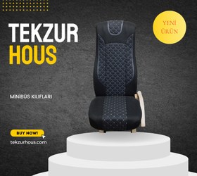 Resim Minibüs Geçme Kılıflar (Universal) - 15 Yolcu + 1 Şoför = 16 Koltuk (15+1) / 2'Lİ +1'Lİ / Siyah 