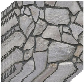 Resim Wezone Su Yapışkanlı 3d Siyah Tuğla Desenli Pvc Duvar Kağıdı - Mutfak, Banyo, Oturma Odası İçin 