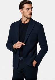 Resim Abdullah Kiğılı 6 Drop Regular Fit Standart Kesim Sivri Yaka Torba Cep Desenli Spor İtalyan Örme Ceket 