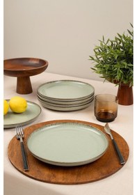 Resim Kütahya Porselen Moderna 6 Parça 21 Cm Düz Tabak Yeşil 