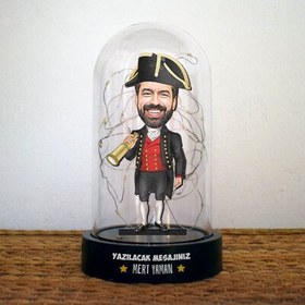 Resim Kaşif Karikatürlü Işıklı Fanus Biblo 