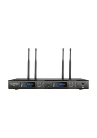 Resim Takstar M2f Led Ekranlı Çift Elli Uhf Kablosuz 500 Metre Mesafeli Kablosuz Mikrofon 