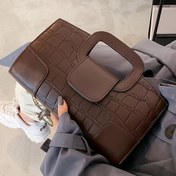 Resim 2025 İlkbahar ve Yaz Yeni Kahverengi Kadın Çantası Timsah Desenli El Çantası Omuz Çantası Crossbody Çanta Küçük Çanta Şık ve Zarif Kadın Çantası Akşam Çantası Zincirli Omuz Askılı Çanta Siyah El Çantası 