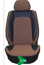 Resim K-Design ELİT JAKAR YASTIKLI KOLTUK KILIFI TİCARİ SERİSİ SİYAH-KAHVE RL930 