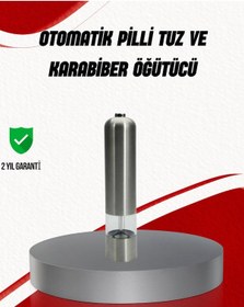 Resim Işıklı Pilli Baharat Değirmeni Taze Ve Pratik Öğütme Siyah 