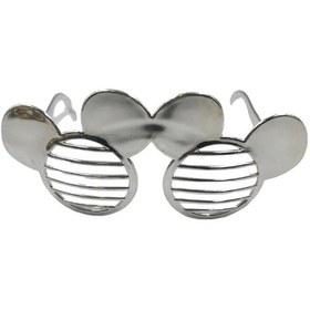 Resim Parti Gözlük Plastik Camsız Panjur Minnie Şekilli Gümüş 14x6 Cm 