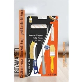Resim Bx Boyama Seti - Kestirme Fırça -10CM Rulo Fırça - Yedek Rulo- Tel Fırça 