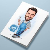 Resim Marifetli Adam Karikatürlü Tebrik Kartı 