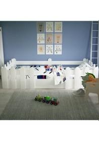 Resim Tuliplifeyapımarket Tuliplife Montessori Karyola Beyaz Oval Köşe Çocuk Yatağı (525064977) Beyaz 