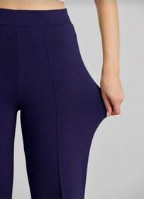 Resim Nevege Butik Kadin Örme Kumaş Likrali Siki Toparlayici Palazzo Pantolon-lacivert Lacivert 