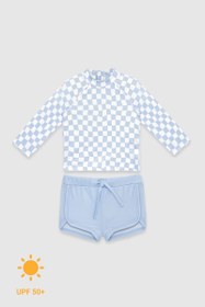 Resim UV Korumalı Uzun Kollu Erkek Bebek Mayo Seti Groovy Checker - Groovy Checker / 6-12 Ay 