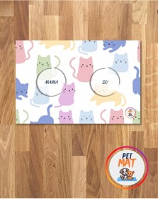 Resim MEVESE Petmat Kedi Mama Paspası , Kaymaz Taban , Yıkanabilir , Evcil Hayvan Paspası 025-MULTİ 