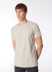 Resim Bisiklet Yaka Gri Erkek T-Shirt GU24MSS03021 