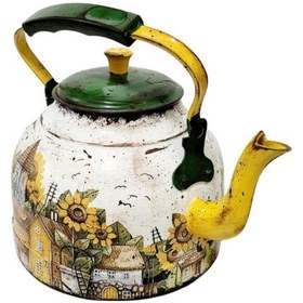 Resim Uretti - Hacer 4951 5893 El Yapımı Ay Çiçeği Temalı Dekoratif Çaydanlık 