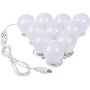 Resim Ayna Işık Kiti, Led Takı Makyaj Işığı 10 Ampul, Kısılabilir Yapışkanlı Ayna Usb, Giyinme Odası, Banyo, Yatak Odası İçin - Perfet 