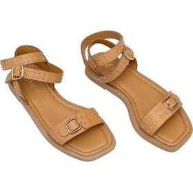 Resim Elit Maribelle Kadın Hakiki Deri Ortopedik Düz Sandalet Taba Taba 