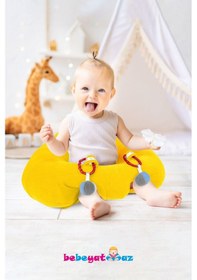Resim Çıngıraklı Sarı Bebe Yatmaz Bebek Oturma Destek Minderi Bebek Koltuğu 