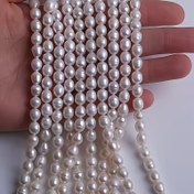 Resim 18cm 6-7mm Doğal Renk Beyaz ve Pembe Taze Deniz Kültürel İnci Boncuklu Diz - Takı Yapımı, El Sanatları ve Dekoratif Projeler için İdeal, El Sanatları Boncuk Diz|Şık Boncuk Tasarımı|Pürüzsüz Dokusu 