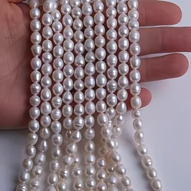 Resim 18cm 6-7mm Doğal Renk Beyaz ve Pembe Taze Deniz Kültürel İnci Boncuklu Diz - Takı Yapımı, El Sanatları ve Dekoratif Projeler için İdeal, El Sanatları Boncuk Diz|Şık Boncuk Tasarımı|Pürüzsüz Dokusu 
