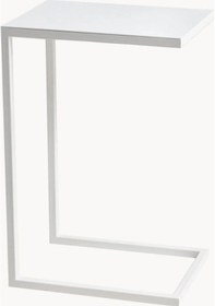 Resim Metal Siyah Saclı Yan C Sehpa Beyaz 