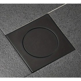 Resim Chuangyinshop Siyah Paslanmaz Çelik Koku Önleyici Kare Duş Tahliyesi 3.94x3.94inç Mat 